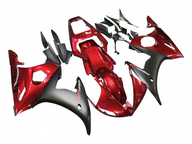 2006-2009 Red Matte Black Yamaha YZF R6S Motorcycle Fairing Kits UK