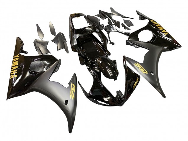 2006-2009 Glossy Black Matte Black Gold Decals Yamaha YZF R6S Motorcycle Fairings UK