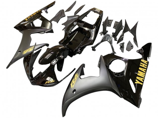 2006-2009 Glossy Black Matte Black Gold Decals Yamaha YZF R6S Motorcycle Fairings UK