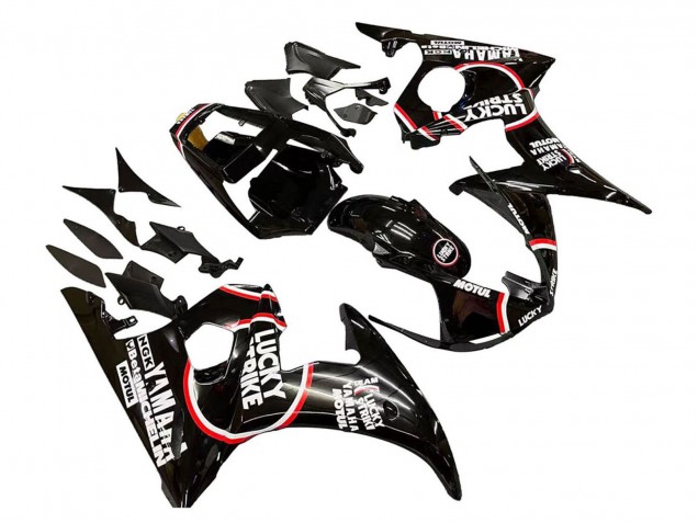 2003-2004 Glossy Black Red White Lucky Strike Motul Yamaha YZF R6 Motorcycle Fairings UK