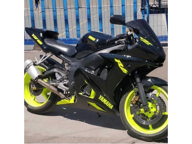 2003-2004 Glossy Black Neon Yellow Yamaha YZF R6 Motorcycle Fairings UK