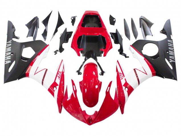 2006-2009 Red White Matte Black Yamaha YZF R6S Motorcycle Fairings UK