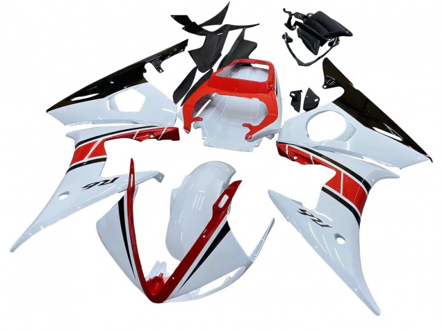 2006-2009 White Red Glossy Black Yamaha YZF R6S Motorcycle Fairings UK