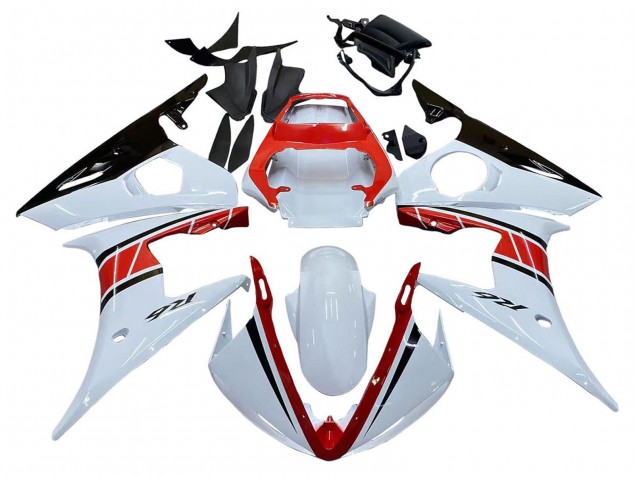 2006-2009 White Red Glossy Black Yamaha YZF R6S Motorcycle Fairings UK