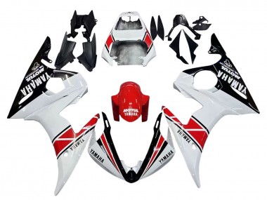 Buy 2003-2004 White Red Glossy Black Motul Yamaha YZF R6 Motorcycle Fairings UK