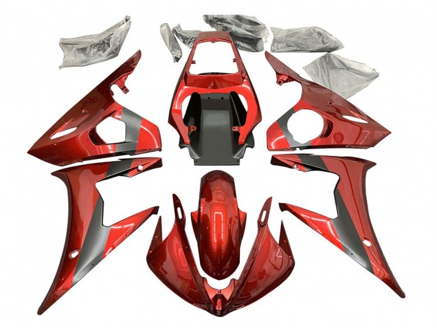 2006-2009 Red Matte Black Yamaha YZF R6S Motorcycle Fairings UK