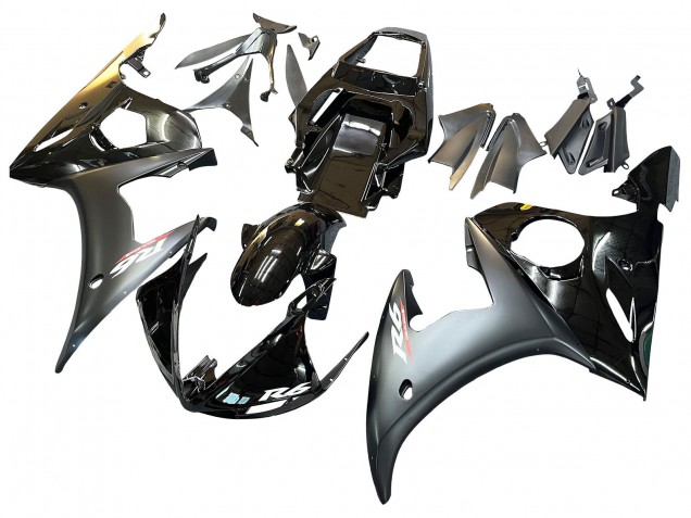 2006-2009 Glossy Black Matte Black Gold Chameleon Yamaha YZF R6S Motorcycle Fairings UK