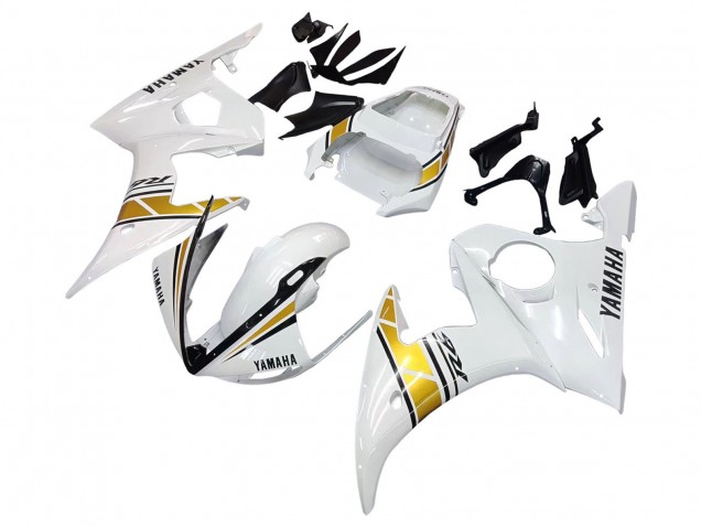 2006-2009 White Gold Yamaha YZF R6S Motorcycle Fairings UK