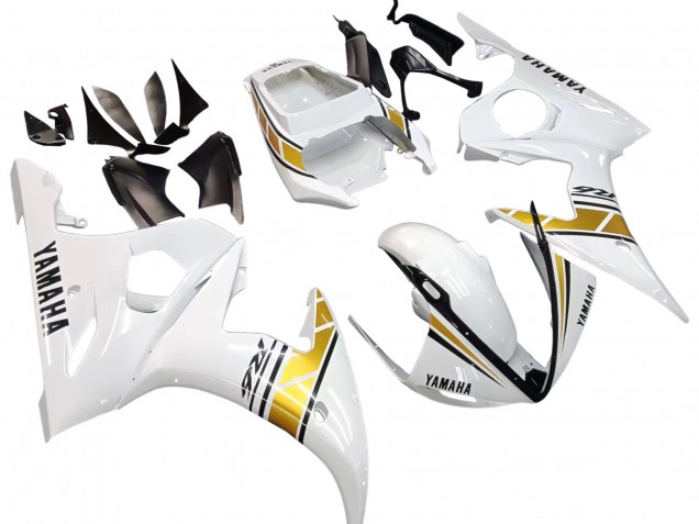 2006-2009 White Gold Yamaha YZF R6S Motorcycle Fairings UK