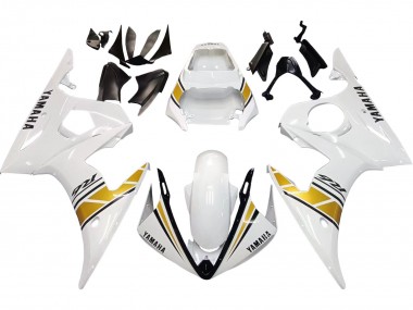 Buy 2006-2009 White Gold Yamaha YZF R6S Motorcycle Fairings UK
