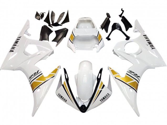 2006-2009 White Gold Yamaha YZF R6S Motorcycle Fairings UK