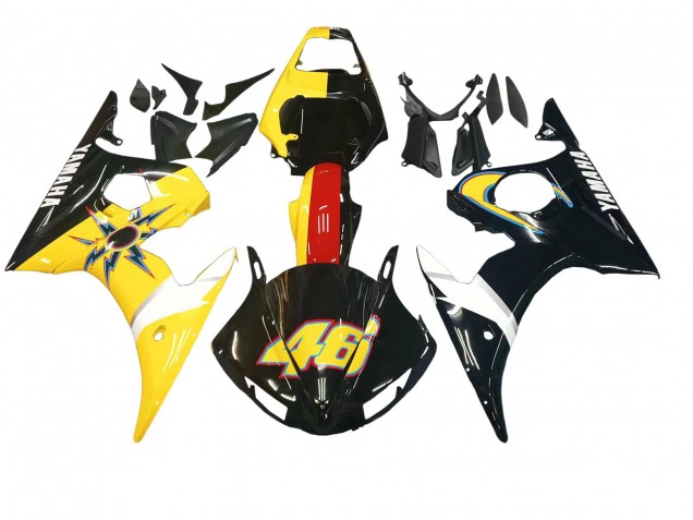 2005 Black Yellow Red 46 Yamaha YZF 600 R6 Motorcycle Fairings UK