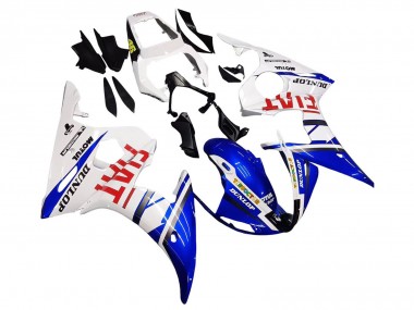 Buy 2005 White Blue Dunlop Fiat Motul Yamaha YZF 600 R6 Motorcycle Fairings UK