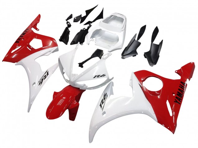 2005 White Red Yamaha YZF 600 R6 Motorcycle Fairings UK
