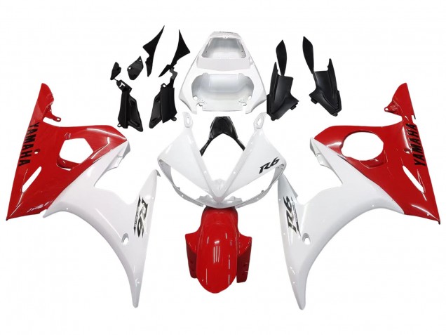 2005 White Red Yamaha YZF 600 R6 Motorcycle Fairings UK