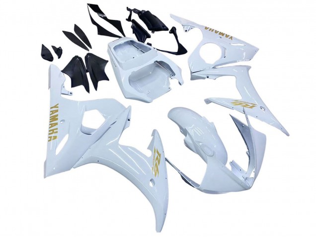 2005 White Gold Yamaha YZF 600 R6 Motorcycle Fairings UK