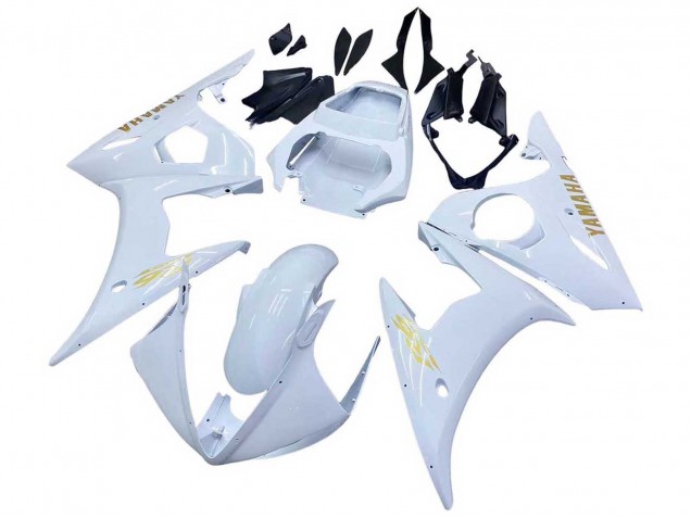 2005 White Gold Yamaha YZF 600 R6 Motorcycle Fairings UK