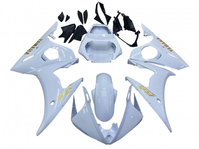 2005 White Gold Yamaha YZF 600 R6 Motorcycle Fairings UK