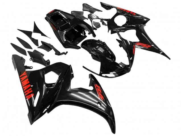 2005 Black Red Yamaha YZF 600 R6 Motorcycle Fairings UK