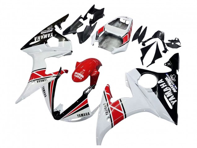 2005 White Black Red Motul Yamaha YZF 600 R6 Motorcycle Fairings UK