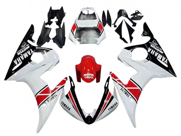 2005 White Black Red Motul Yamaha YZF 600 R6 Motorcycle Fairings UK