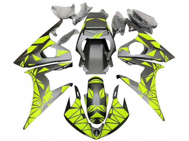 2005 Matte Black Neon Green Yamaha YZF 600 R6 Motorcycle Fairings UK