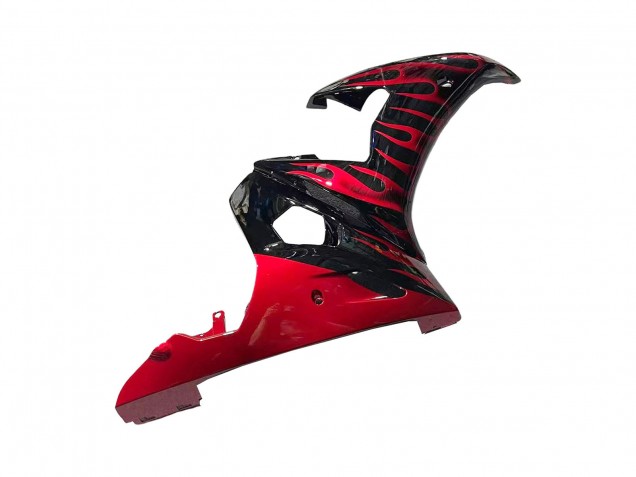 2005 Black with Red Flame Yamaha YZF 600 R6 Motorcycle Fairings UK