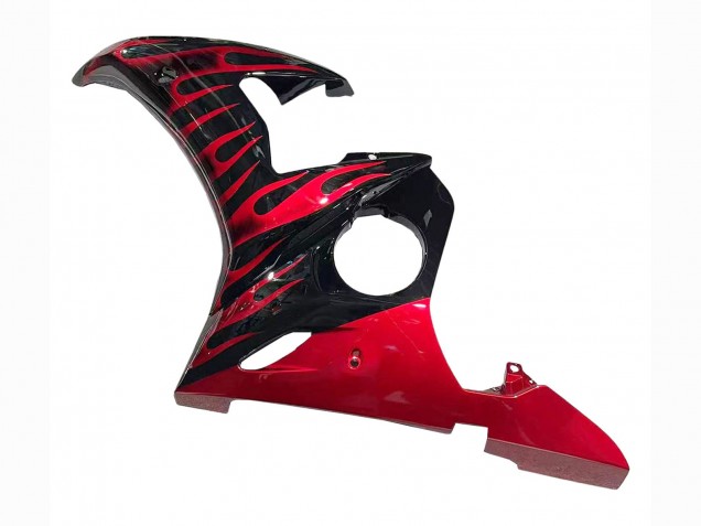 2005 Black with Red Flame Yamaha YZF 600 R6 Motorcycle Fairings UK