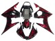 2005 Black with Red Flame Yamaha YZF 600 R6 Motorcycle Fairings UK