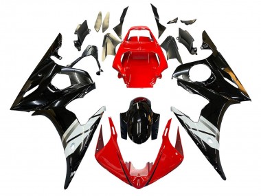 Buy 2005 Red White Glossy Black Yamaha YZF 600 R6 Motorcycle Fairings UK