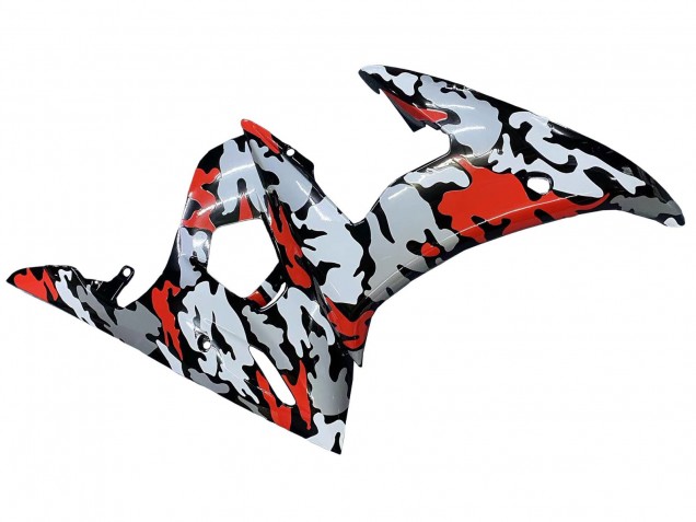 2005 Black Red Grey Camouflage Yamaha YZF 600 R6 Motorcycle Fairings UK