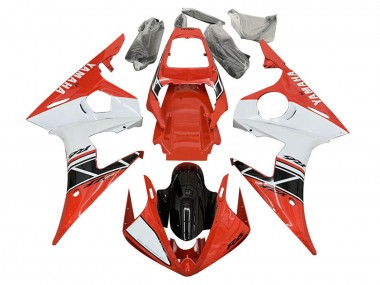 Buy 2005 White Red Glossy Black Yamaha YZF 600 R6 Motorcycle Fairings UK