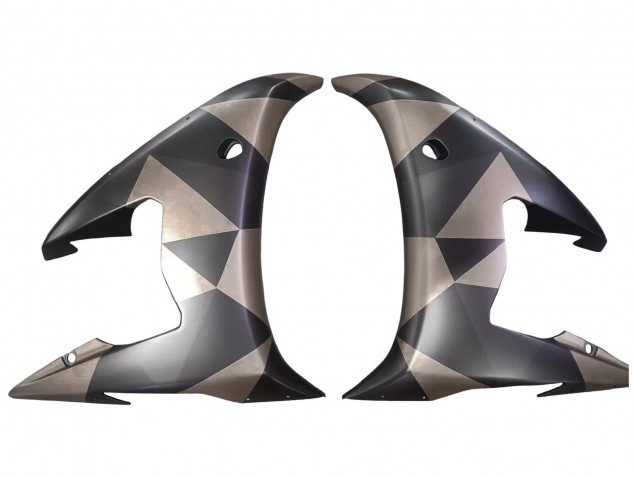 2005 Matte Black Grey Geometric Yamaha YZF 600 R6 Motorcycle Fairings UK