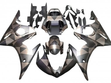 Buy 2005 Matte Black Grey Geometric Yamaha YZF 600 R6 Motorcycle Fairings UK