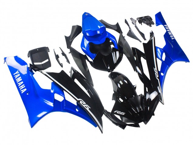 2006-2007 Blue Glossy Black Yamaha YZF 600 R6 Motorcycle Fairings UK