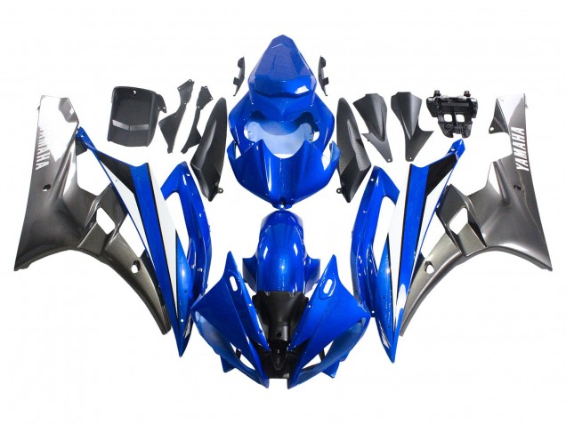2006-2007 Blue White Glossy Black Yamaha YZF 600 R6 Motorcycle Fairings UK