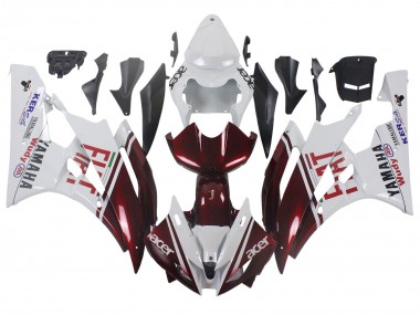 Buy 2006-2007 White Maroon Red Fiat Acer Yamalube Yamaha YZF 600 R6 Motorcycle Fairings UK