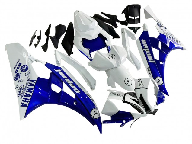 2006-2007 White Blue Jordan Yamaha YZF 600 R6 Motorcycle Fairings UK