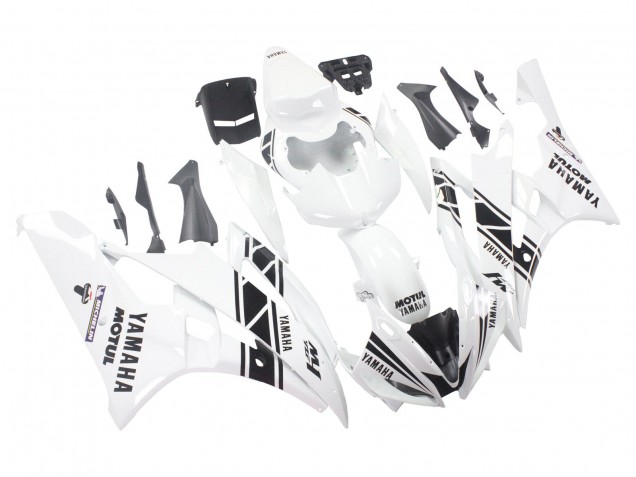 2006-2007 White Glossy Black Motul Michelin Yamaha YZF 600 R6 Motorcycle Fairings UK