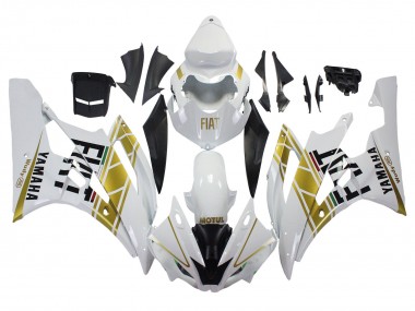 Buy 2006-2007 White Gold Black Fiat Yamaha YZF 600 R6 Motorcycle Fairings UK