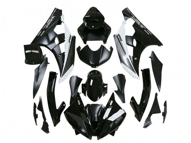 2006-2007 Glossy Black Matte Black White Motul Michelin Yamaha YZF 600 R6 Motorcycle Fairings UK
