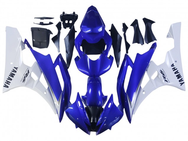 2006-2007 White Blue Black Yamaha YZF 600 R6 Motorcycle Fairings UK