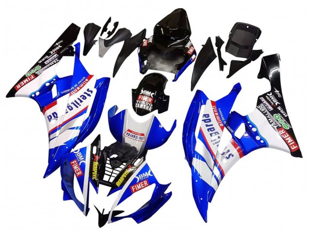2006-2007 White Blue Black Fimer Volvo Yamalube Sterilgarda Yamaha YZF 600 R6 Motorcycle Fairings UK