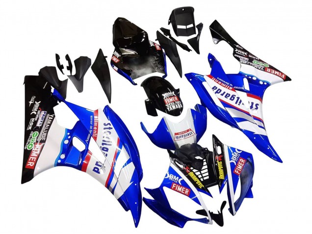 2006-2007 White Blue Black Fimer Volvo Yamalube Sterilgarda Yamaha YZF 600 R6 Motorcycle Fairings UK