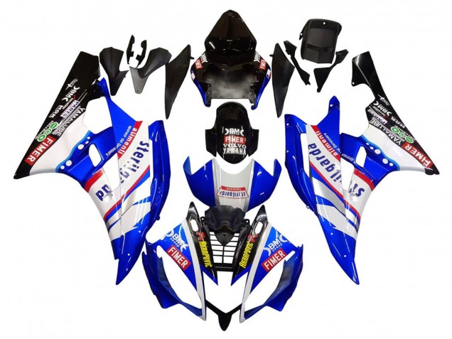 2006-2007 White Blue Black Fimer Volvo Yamalube Sterilgarda Yamaha YZF 600 R6 Motorcycle Fairings UK