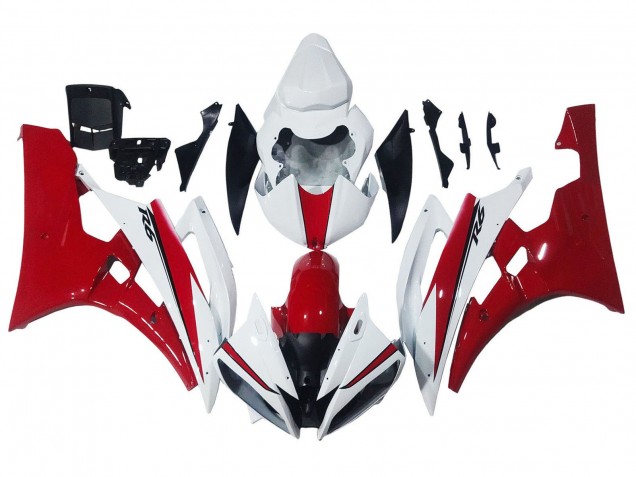 2006-2007 White Red Yamaha YZF 600 R6 Motorcycle Fairings UK