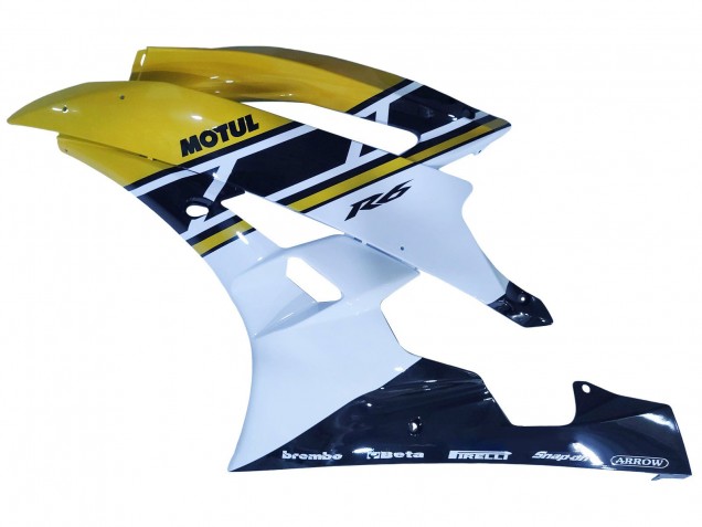 2006-2007 Yellow White Glossy Black Motul Yamaha YZF 600 R6 Motorcycle Fairings UK