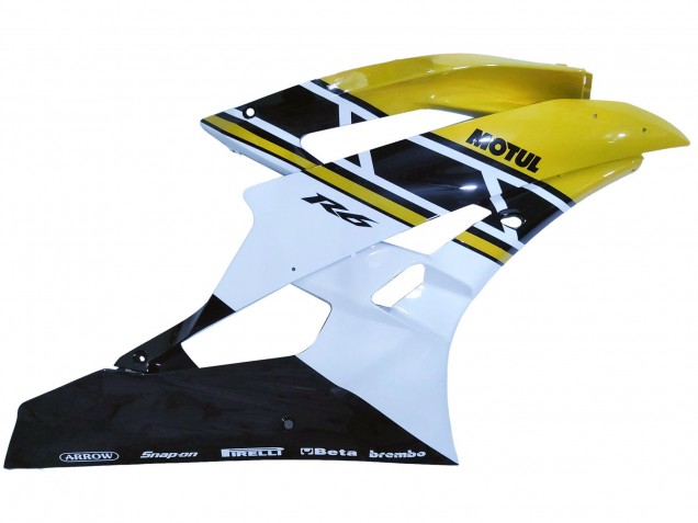 2006-2007 Yellow White Glossy Black Motul Yamaha YZF 600 R6 Motorcycle Fairings UK