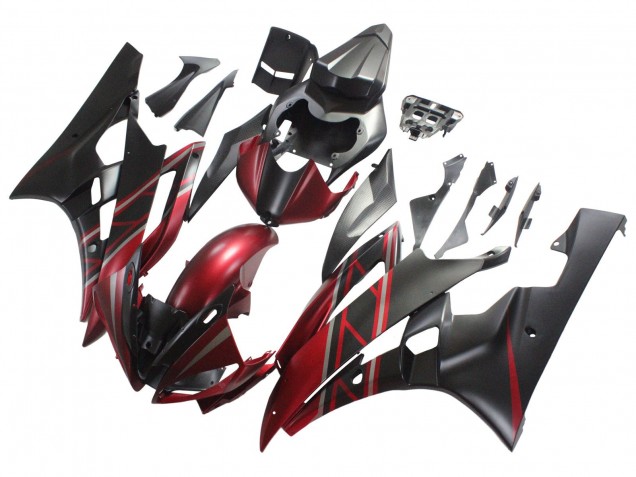 2006-2007 Red Matte Black Yamaha YZF 600 R6 Motorcycle Fairings UK