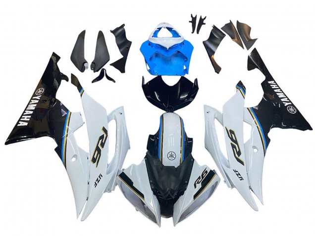 2008-2016 White Blue Glossy Black Yamaha YZF 600 R6 Motorcycle Fairing UK
